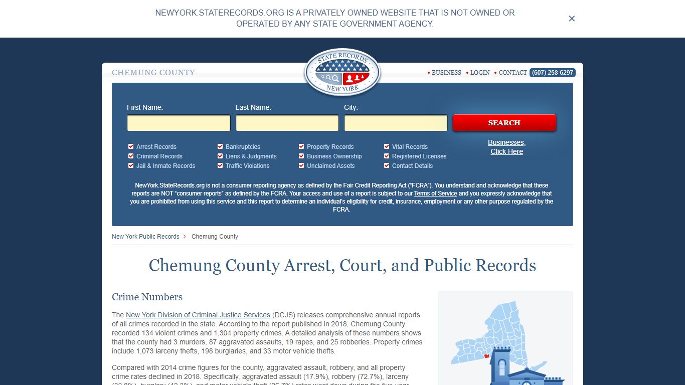 Chemung County Arrest, Court, and Public Records