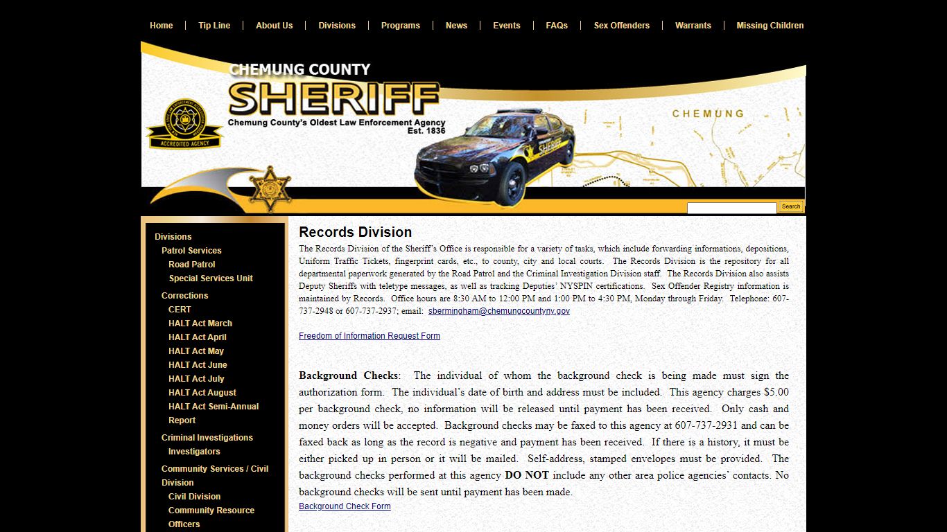 Records - Chemung Sheriff