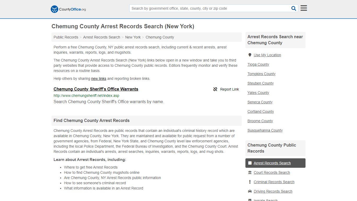 Arrest Records Search - Chemung County, NY (Arrests & Mugshots)